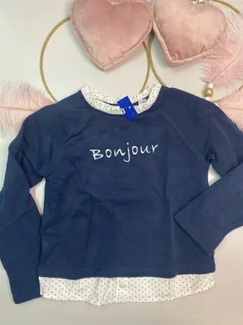 Pull fille - chemise - neuf - Okaïdi - Taille 4 ans