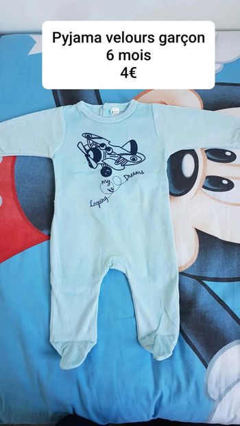 Pyjama garçon en velours taille 6 mois