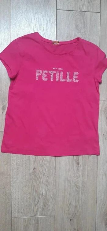 Tee-shirt MC tape à l'oeil rose "mon coeur pétille" 10 ans en très bon état