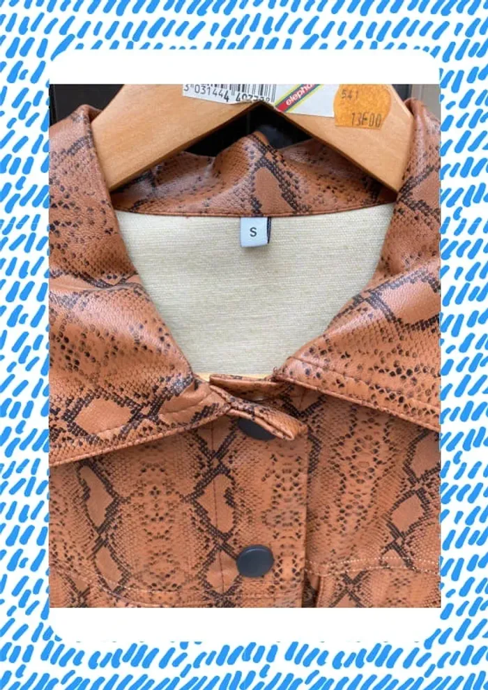 Veste marron motif serpent 36 S - photo numéro 2