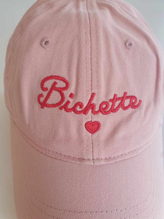 Casquette rose saumon et rouge Bichette - photo numéro 4