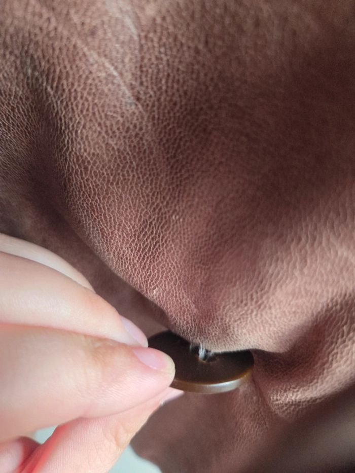 veste en cuir marron promod taille m - ceinturée - photo numéro 6