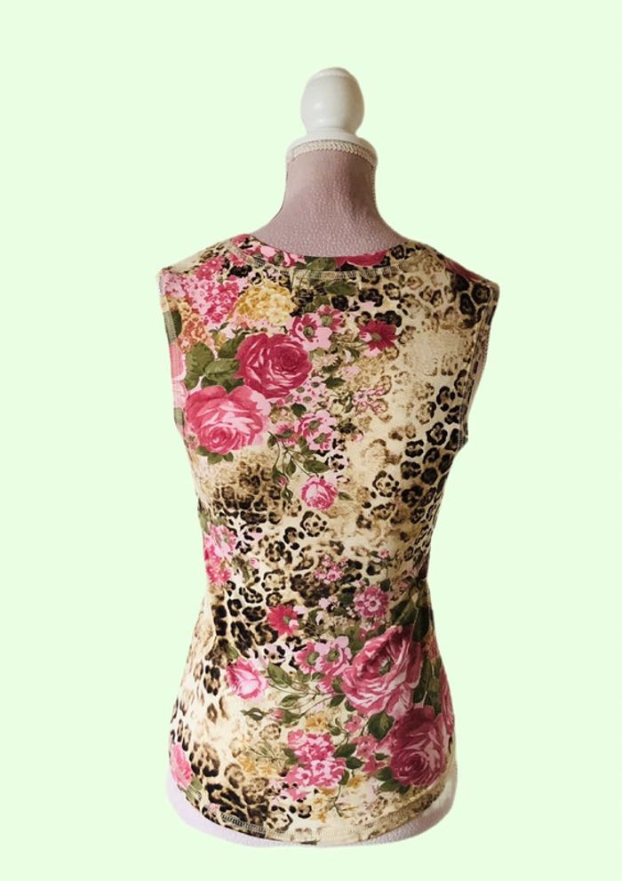 🌸T-shirt sans manches vintage 2000 Y2K roses léopard cottagecore whimsigoth fairy  t-shirt🌸 - photo numéro 6