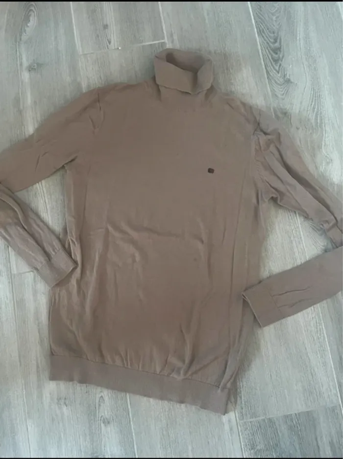 Pull col roulé marron Teddy Smith M homme