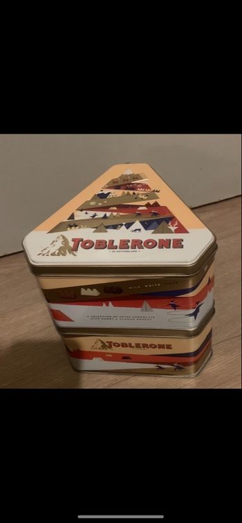 2 Boîte métal toblerone identique décoration ou réutilisation à remplir sont vide