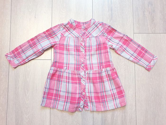 Tunique/robe gris et rose. Fille 24 mois.