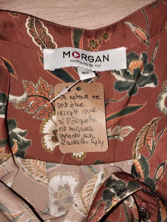 Blouse manches courtes satinée Morgan taille 40 - photo numéro 6