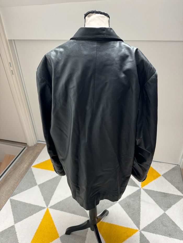 Long manteau en cuir vintage Taille XL - photo numéro 2