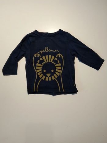 tee shirt manches longues bleu marine okaidi garcon 6 mois