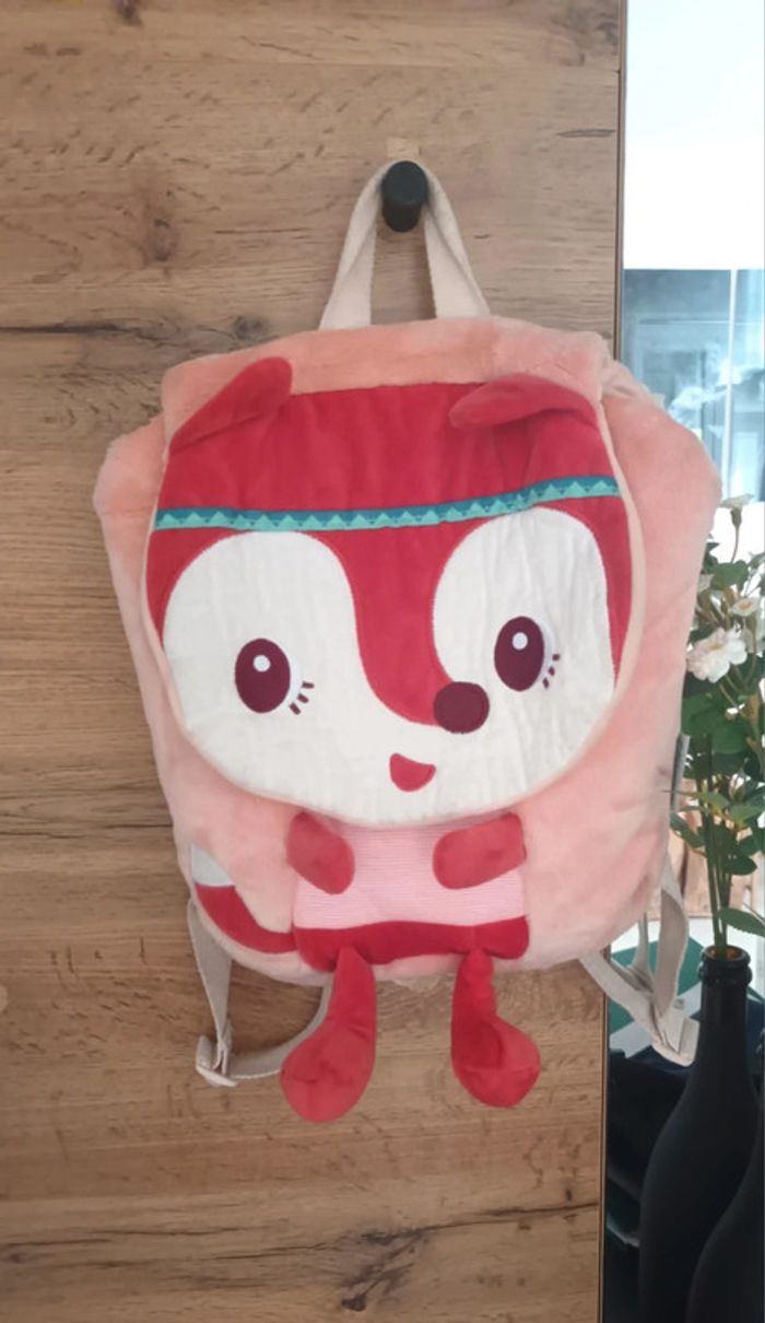 Sac à dos enfant Lilliputiens Alice renard avec système d'attache autour de la taille