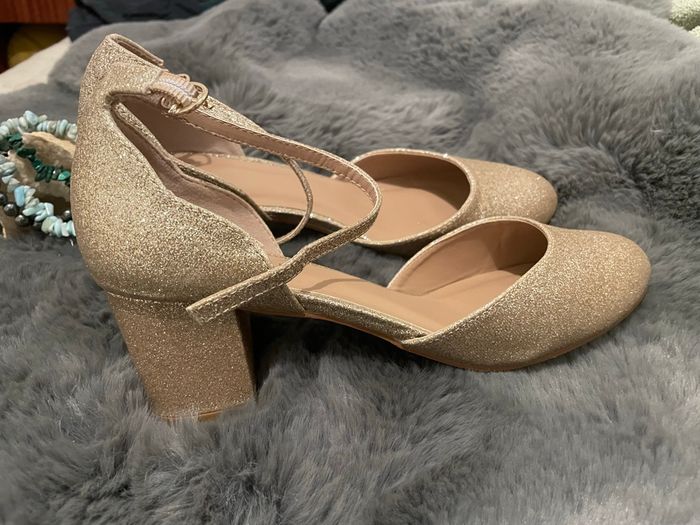 Escarpins à paillette doré Anna field taille 38 - photo numéro 5