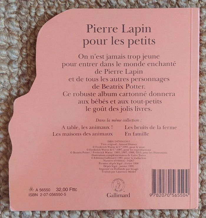 albums enfants premier âge, collection Beatrix Potter - Pierre Lapin pour les petits (1991) - photo numéro 5
