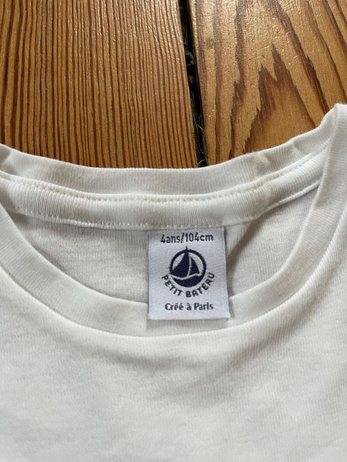Tee-shirt blanc Petit Bateau 4 ans - photo numéro 3