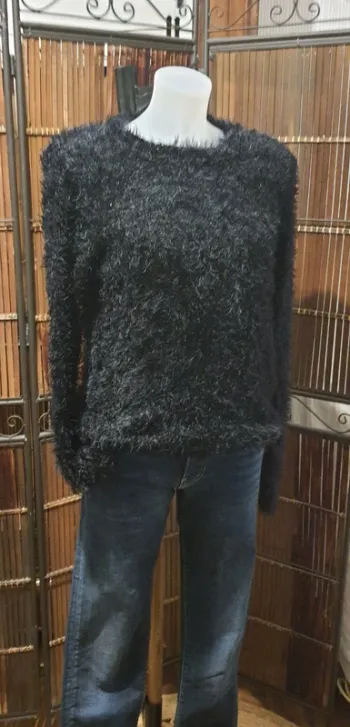 Pull femme "Atmosphère" noir/ sequin taille S