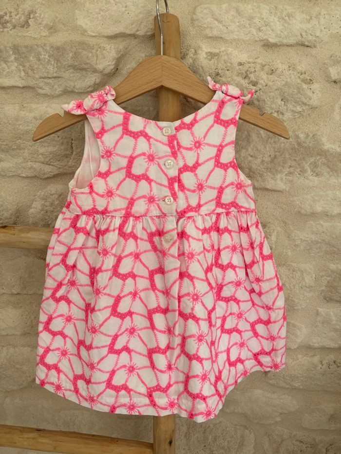 Robe rose fluo et blanc 12 mois - 4 € - photo numéro 2