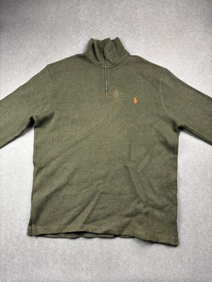 Pull d’hiver half zip 1/4 zip Ralph Lauren vert semi zip taille L - photo numéro 2