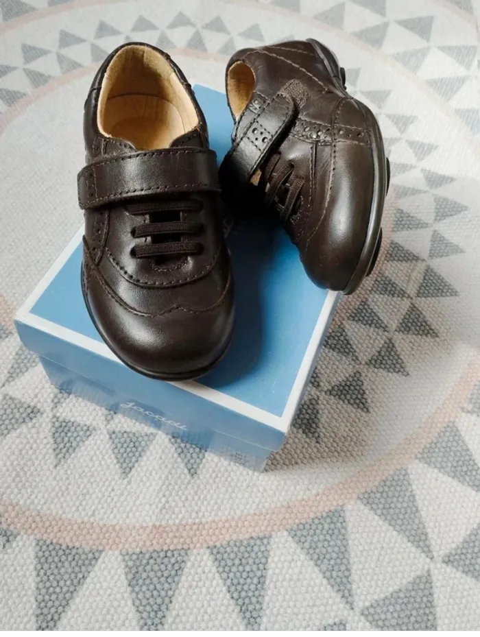 Baskets habillées Marron Cuir - Jacadi - T24 - Très Bon État