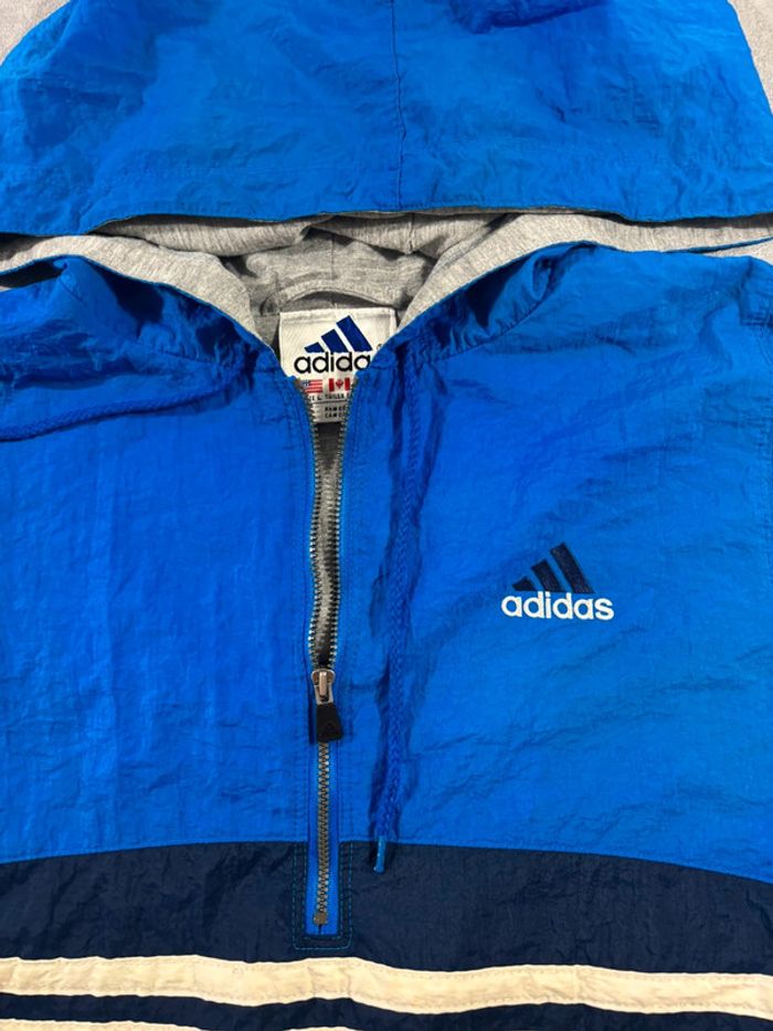 Veste à capuche 1/4 Zip Adidas Vintage y2k Taille L - photo numéro 4
