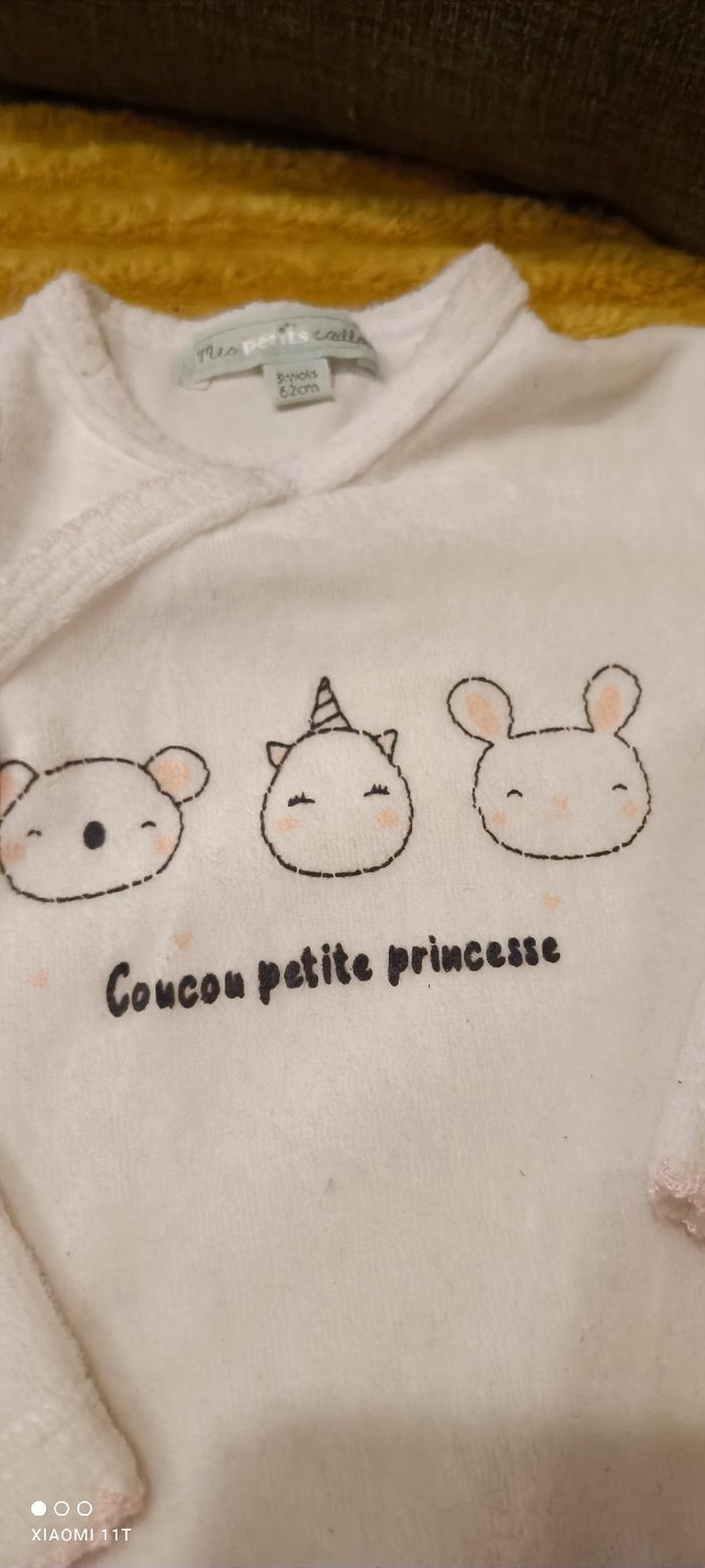 Pyjama blanc et rose - photo numéro 2