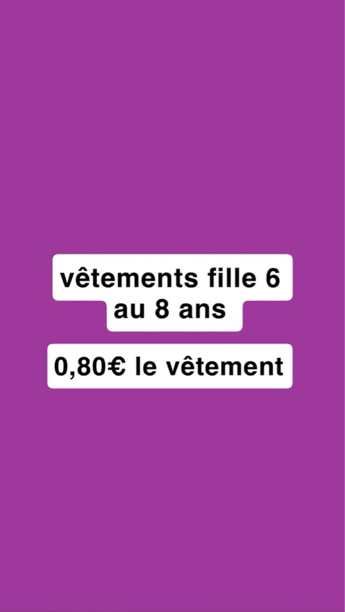 lot de vêtements fille 6 au8 ans