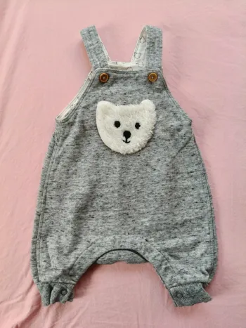 Salopette mixte H&M gris ourson 50 cm