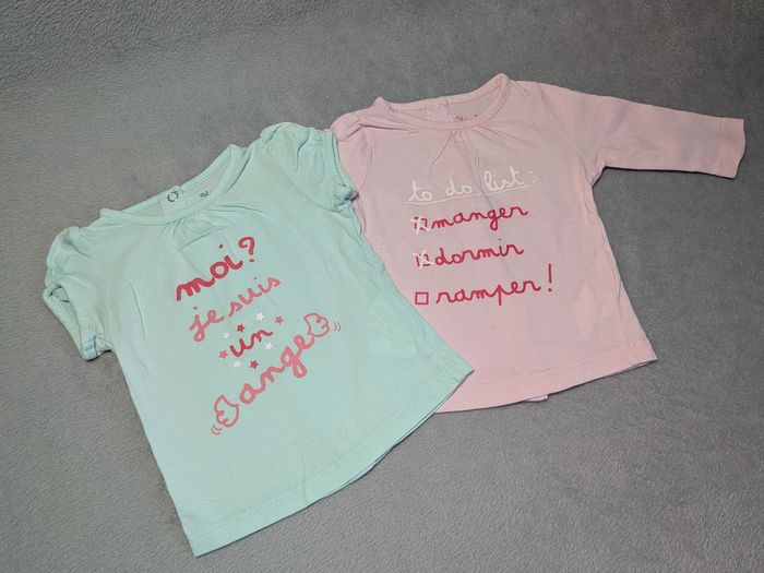 Lot de 2 T-shirt Fille 3 Mois