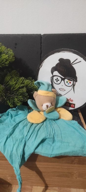 Baby Nat Doudou Ours lange Fleur bleu orange Turquoise Petale bn031 gaze lange