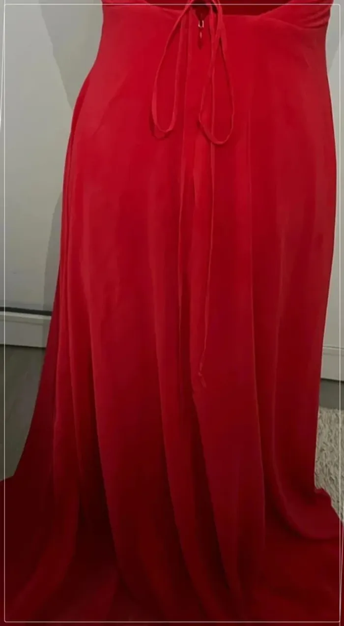 Robe longue rouge dos nu lacé Eva Brazzi - photo numéro 6