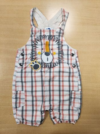 Salopette bébé mots d'enfants à rayures motif lion taille 12 mois