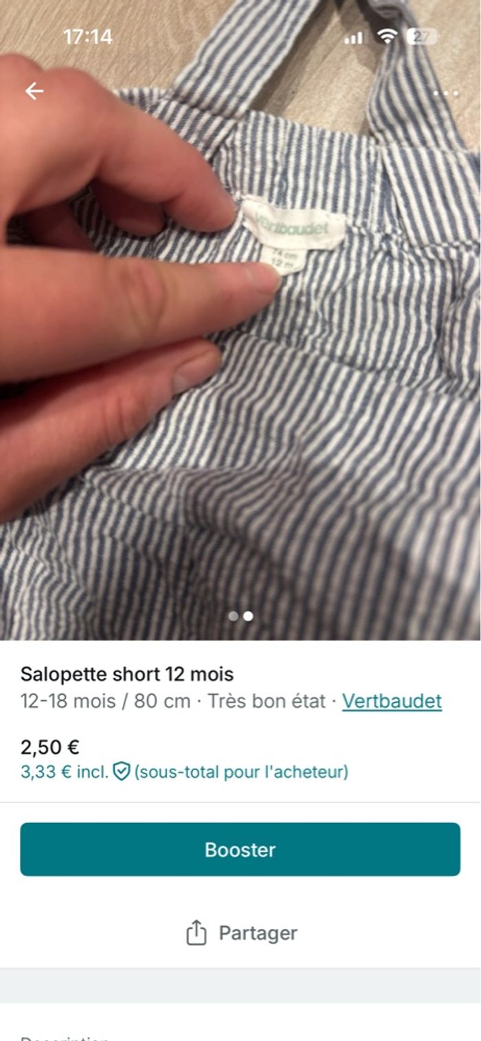 Salopette 12 mois - photo numéro 2