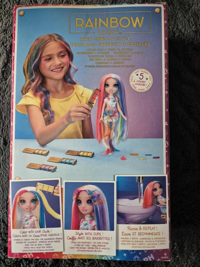 Rainbow High Hair Chalk & Style Poupée - Amaya - Poupée Arc-en-Ciel 28 cm, Craie à Cheveux Lavable - photo numéro 4