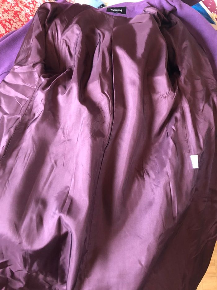 💜Superbe manteau long laine cachemire mauve neuf avec étiquette vintage 00s wool cashmere coat💜 - photo numéro 14