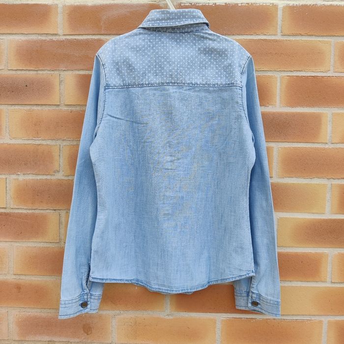 Chemise à manches longues bleu gap fille 8/9 ans - photo numéro 4