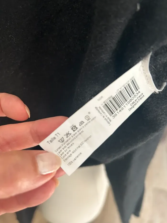Monoprix, pull noir 100 % cachemire, taille 36/1 - photo numéro 7