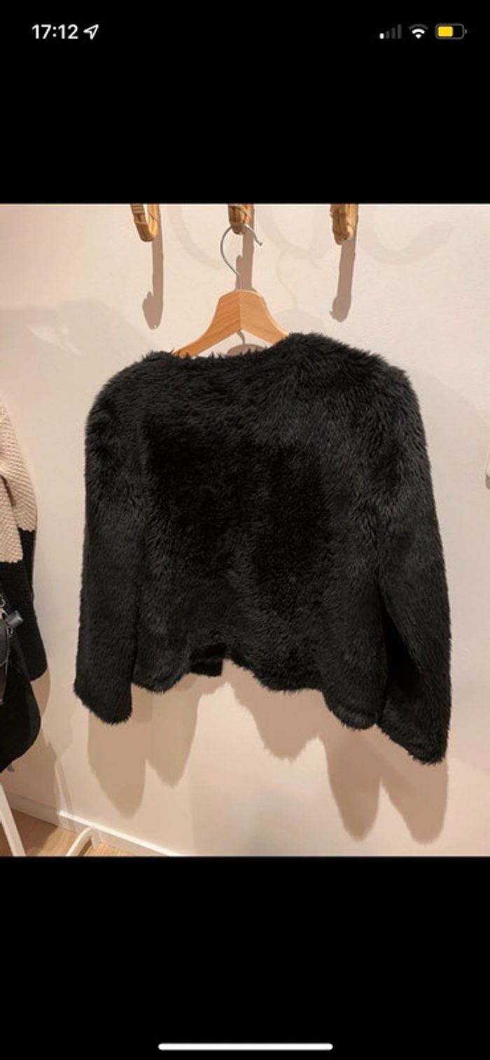 Manteau noir moumoute - photo numéro 3