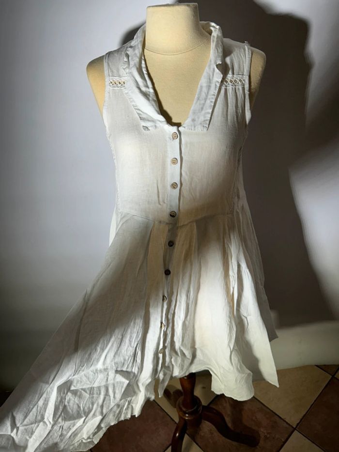 Robe blanche en lin - photo numéro 3