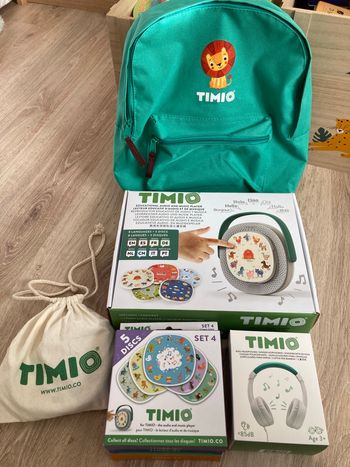 Lecteur Timio + 25 disques + casque + sac de rangement