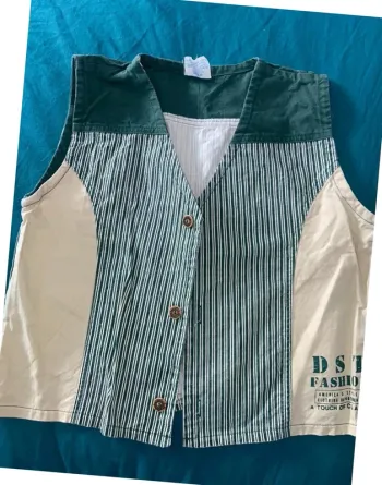 Gilet sans manche vintage coton garçon taille 4 ans