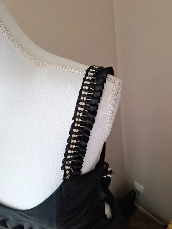 Robe longue de soirée avec strass noire t40 #F40L-075 - photo numéro 3