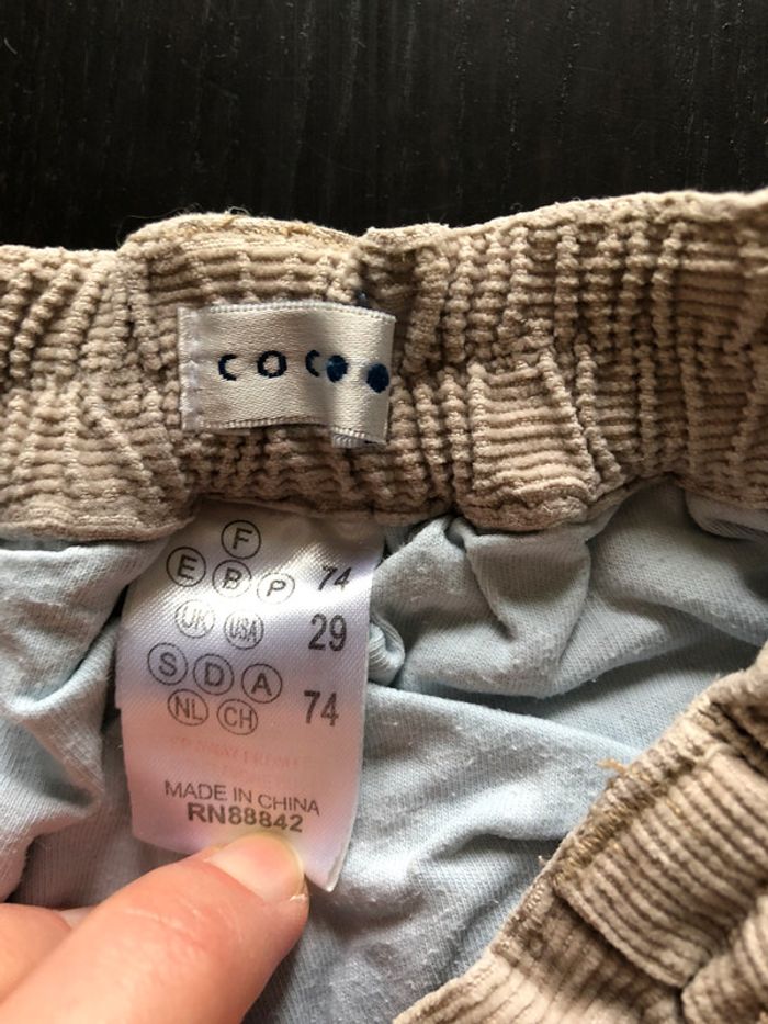 Pantalon beige velours 12M - photo numéro 3