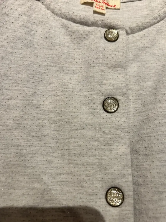 Gilet gris pailletée 4 ans - photo numéro 2