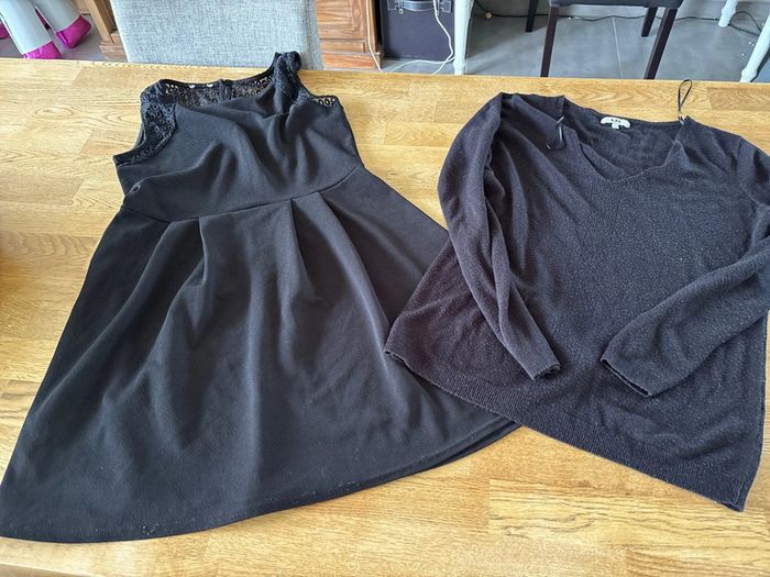 Robe noir et pull