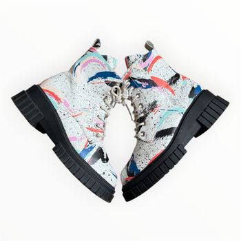 Bottines plateformes imprimé abstrait Y2K chunky boots