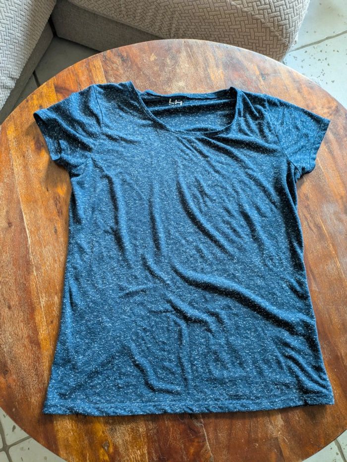 Joli t shirt bleu chiné LH taille L