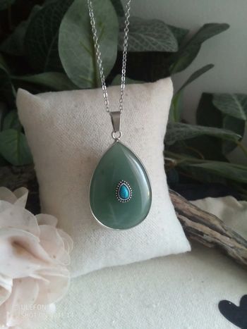 Collier pierre d'aventurine verte