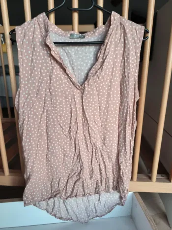 Chemisier femme rose à pois