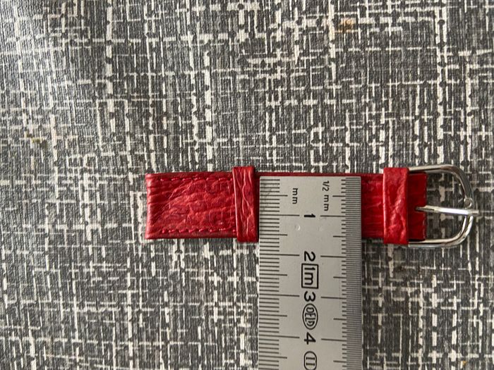 Bracelet de Montre Genuine Leather – Cuir Véritable Rouge - photo numéro 6