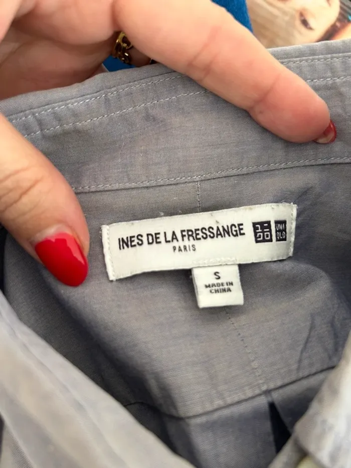 Inès de la Fressange by Uniqlo, chemise bleue femme, taille 38/M - photo numéro 5