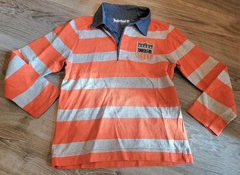 Polo orange et gris ML Timberland 8 ans