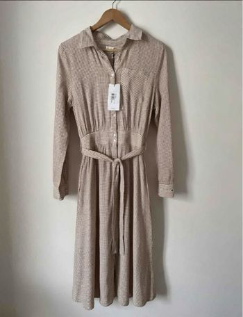 Robe à carreaux écru en coton biologique Ekyog